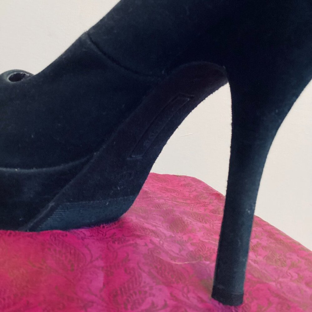 Black Stilettos, Suede, Women's Size 7.5